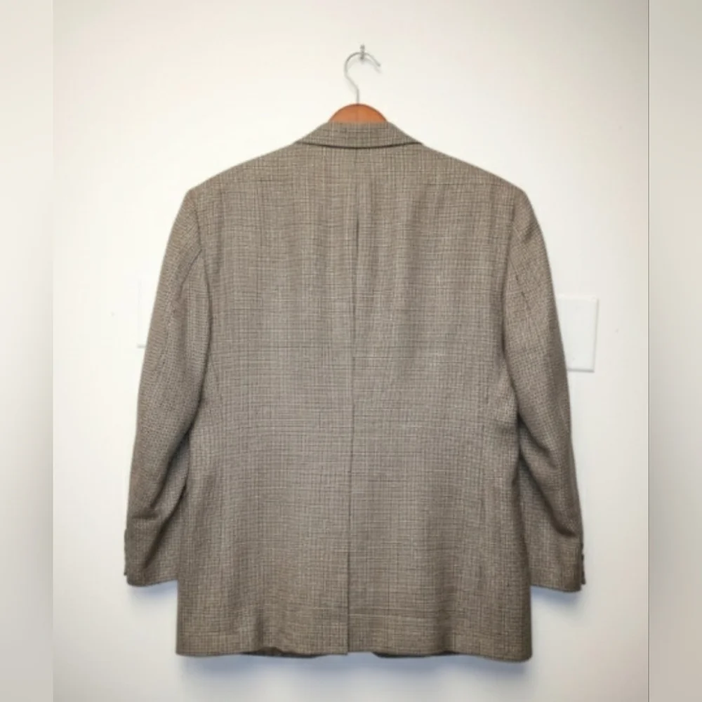 Vintage Burberrys Wool Houndstooth Blazer Saks Fifth Avenue Size Large